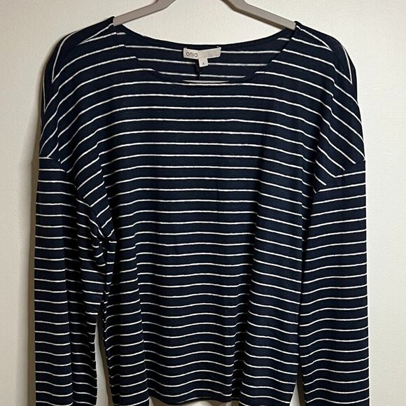 ONIA Linen Jersey Boatneck Top Size L - Picture 3 of 6